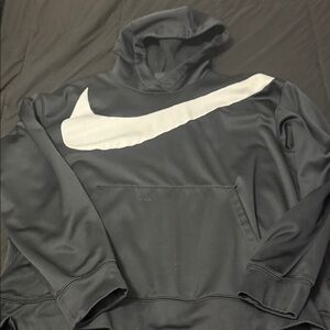 Nike Black Hoodie with White Swoosh